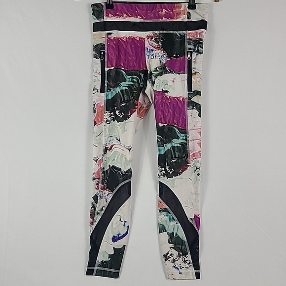 Lululemon Women's Multicolor Mesh Leggings Mid Rise 25" Yoga Sz 6 - Picture 1 of 9